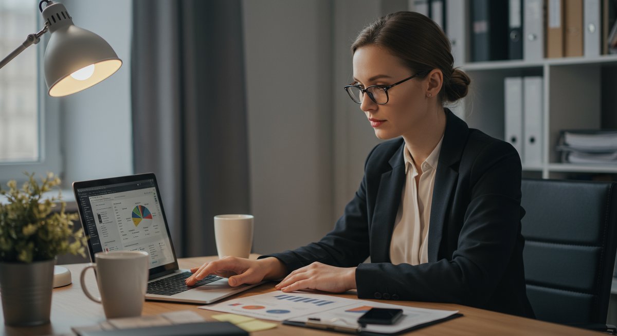 European P2P investor analyzing portfolio diversification strategies with financial charts and regulatory compliance documentation