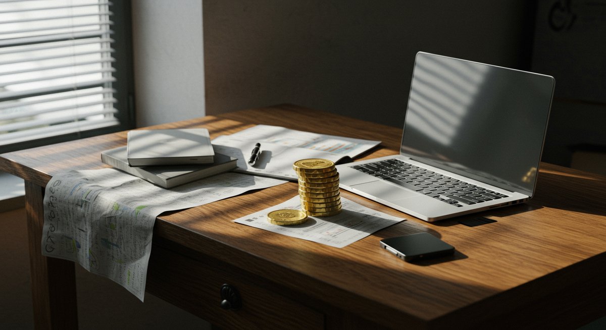 Experienced budgeter managing financial recovery after job loss with professional tools and organized planning