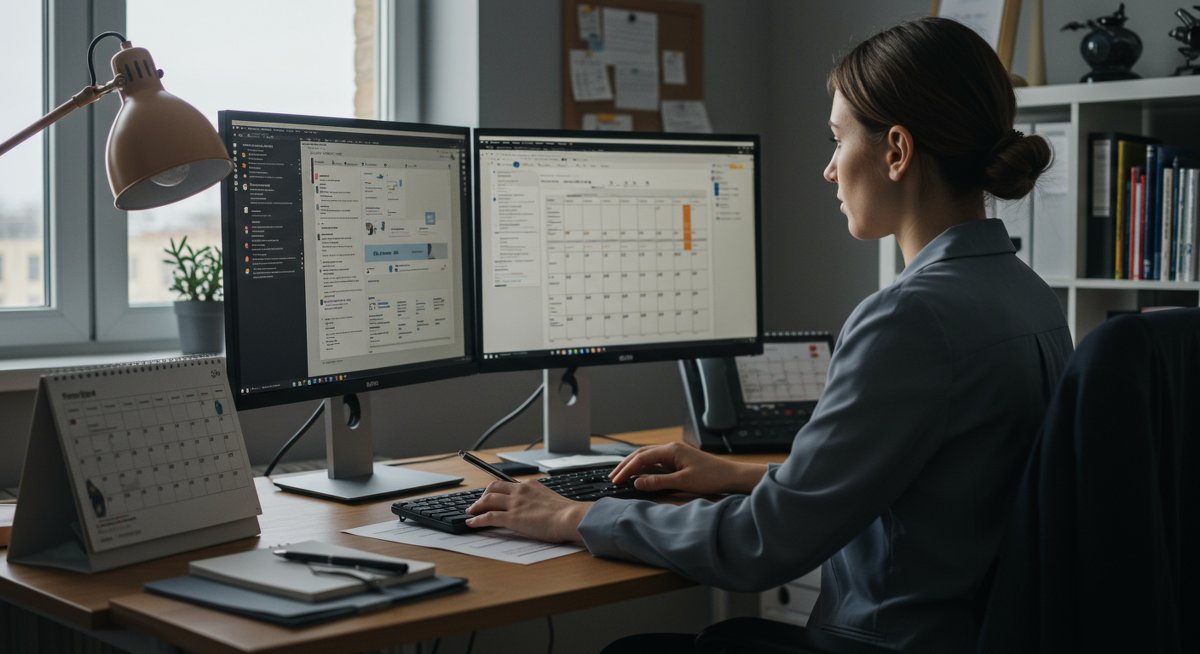 Experienced budgeter using zero-based budgeting software in modern workspace with organized financial documents