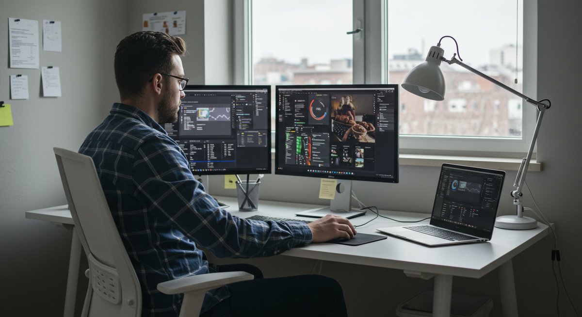Professional productivity setup showing focus techniques for digital distraction management