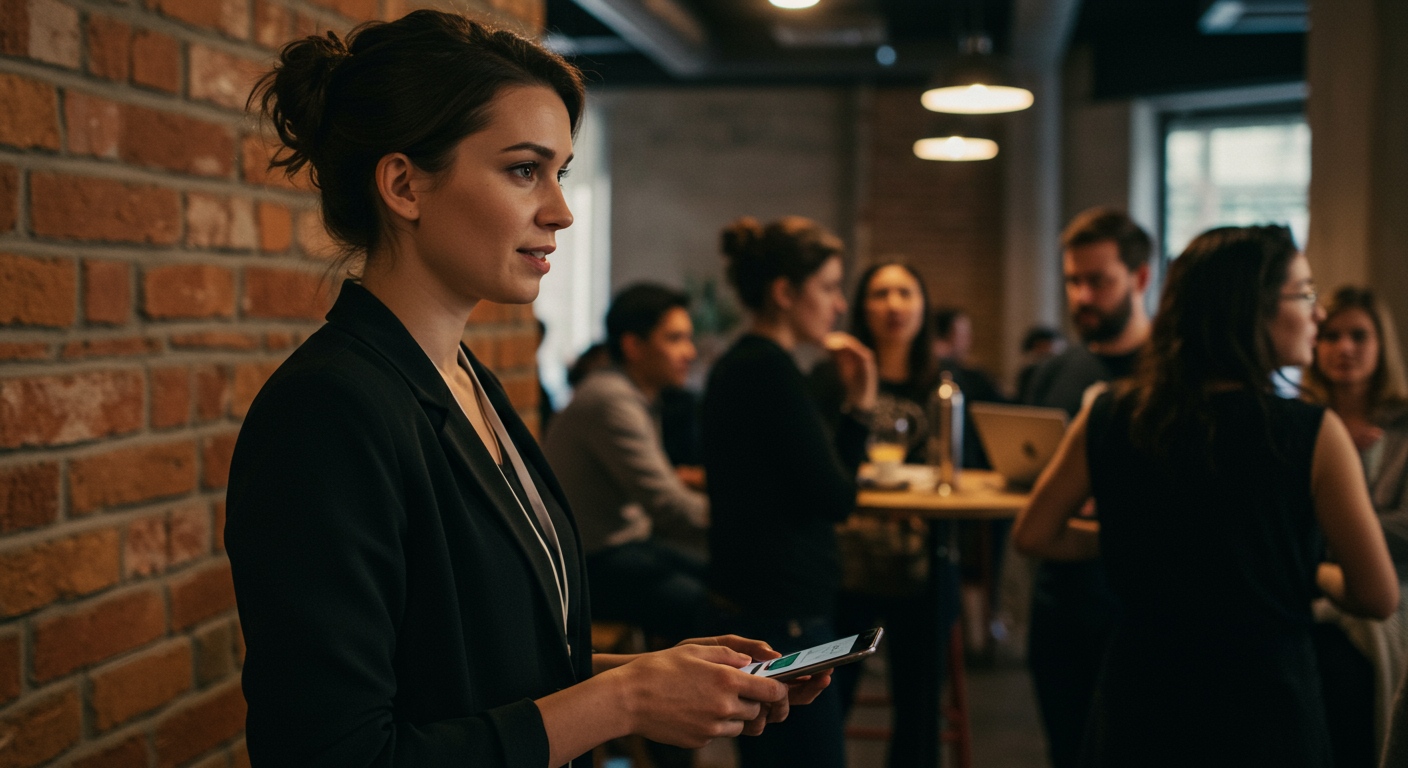 A diverse group of digital nomads networking and collaborating in a co-living space, fostering community and connection.