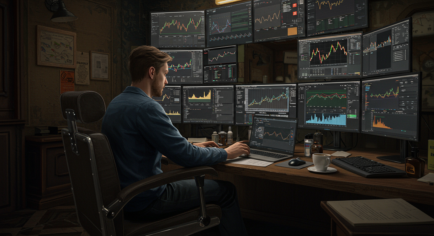 International crypto trader reviewing Bitcoin market analysis in a relaxed setting