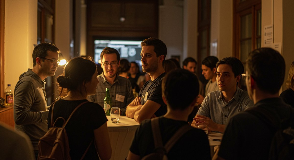 Digital nomads building community in a co-living space, emphasizing connection and overcoming loneliness