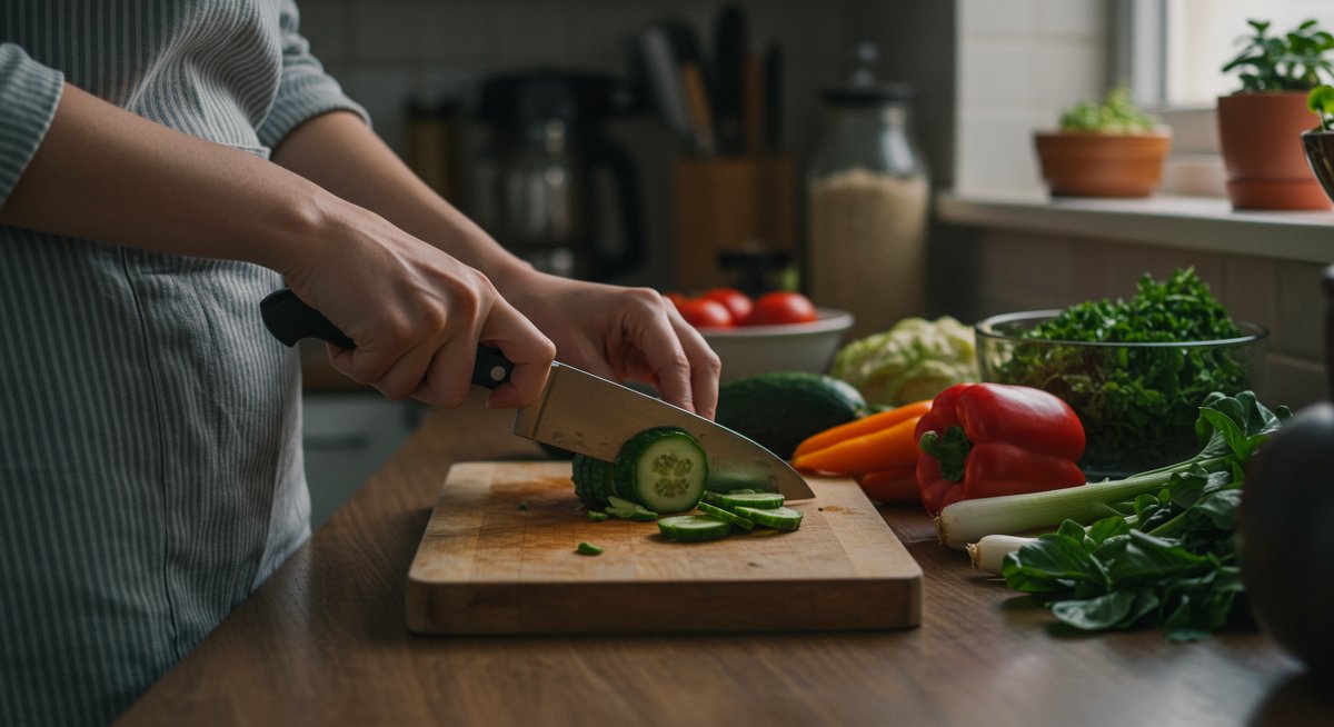 Budget-friendly vegan meal prep with fresh vegetables and healthy ingredients
