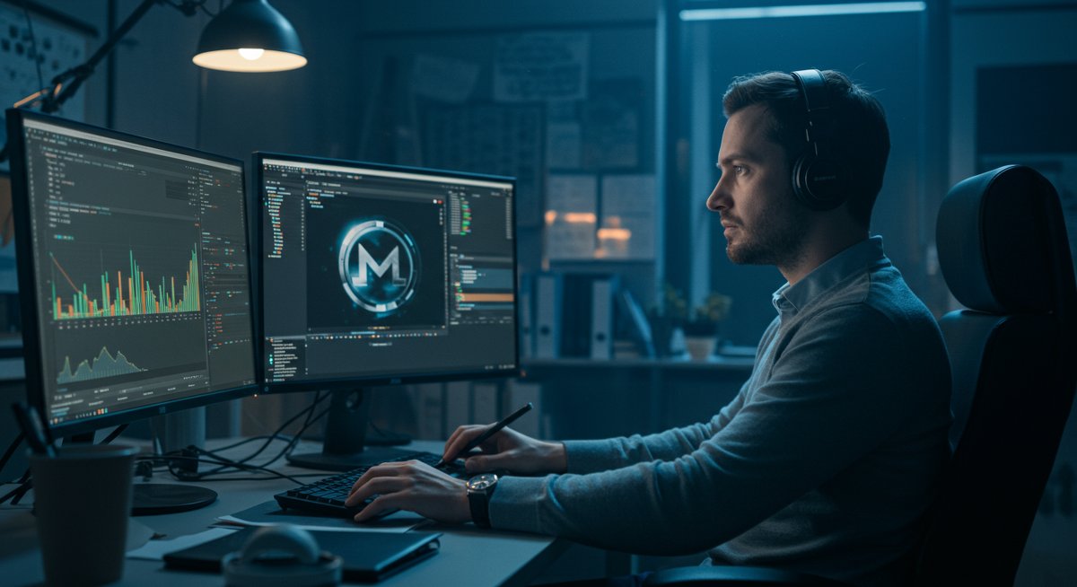 Experienced crypto trader analyzing XMR swaps with privacy-focused setup