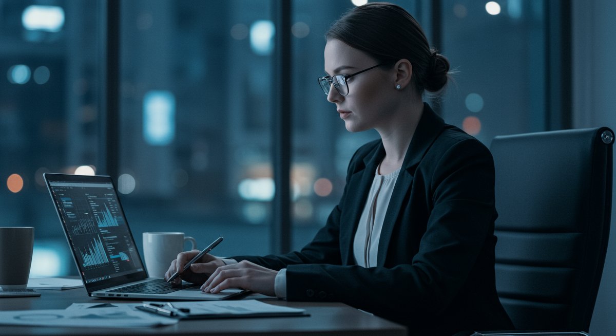 Experienced crypto trader analyzing swap fee data in premium business environment