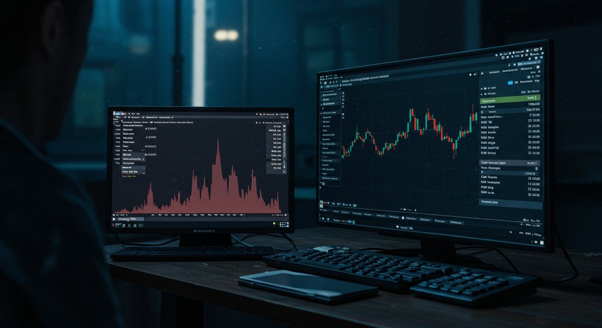 Experienced trader analyzing failed crypto swap transaction with professional tools