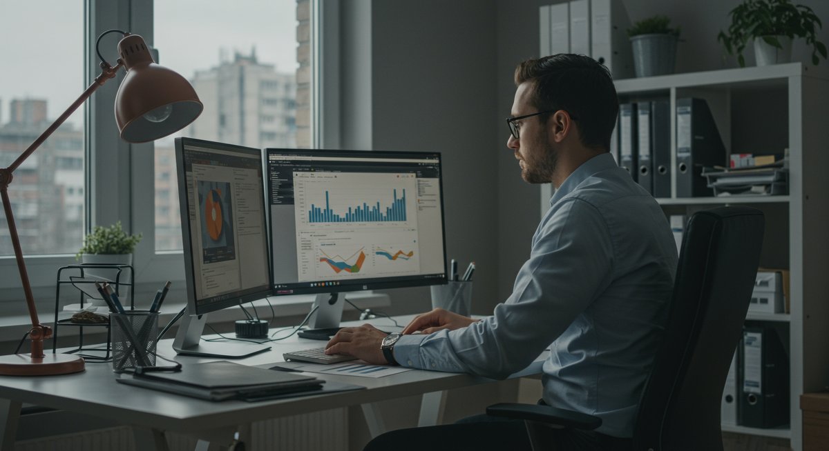 Experienced financial planner focused on long-term budgeting strategies in contemporary workspace