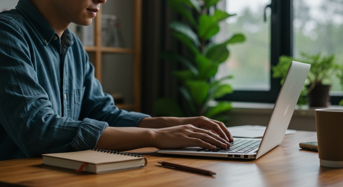 Professional career development with sustainable practices showing skill gap solutions through eco-friendly work environment