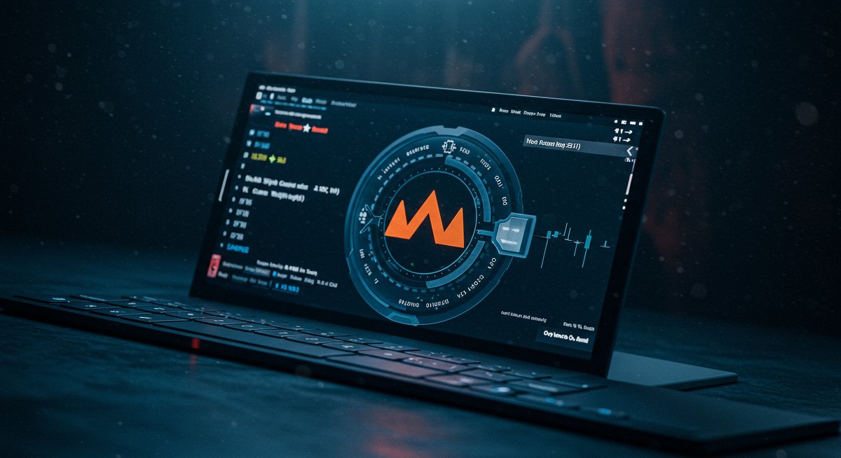Experienced trader analyzing Monero swap fees on laptop in sleek co-working space, emphasizing anonymous crypto transactions and cost efficiency