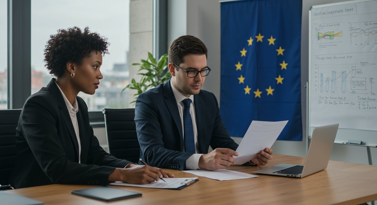 European P2P investors reviewing regulatory protections and platform failure protocols in professional setting