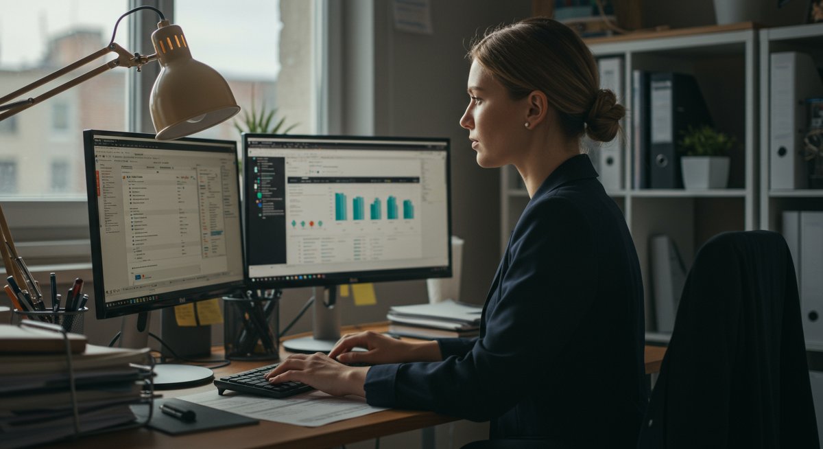 Experienced budgeter using advanced financial tools to track debt elimination progress