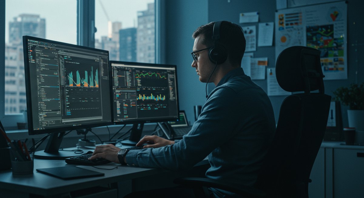 Crypto veteran conducting anonymous altcoin swap in secure professional environment
