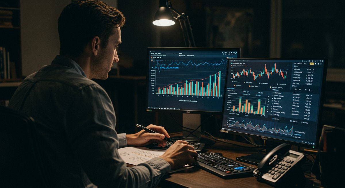 Professional financial dashboard showing P2P investment protection strategies against European inflation with regulatory icons and data visualization