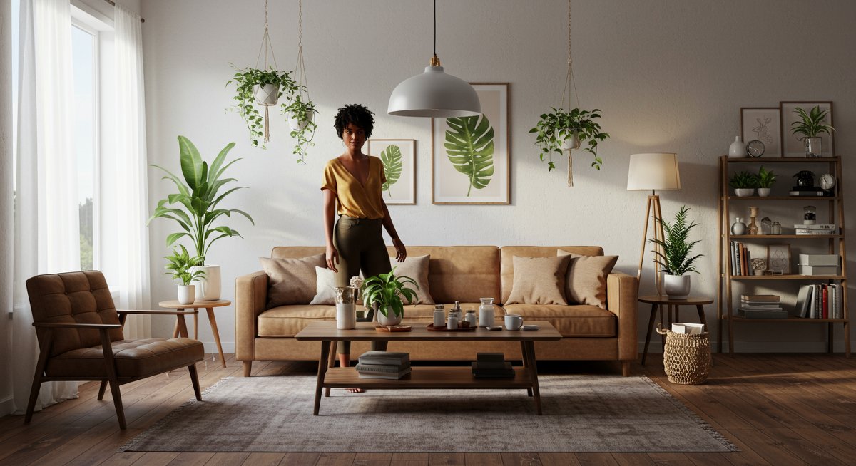Vegan home decor showcasing sustainable and stylish interior design with ethical products