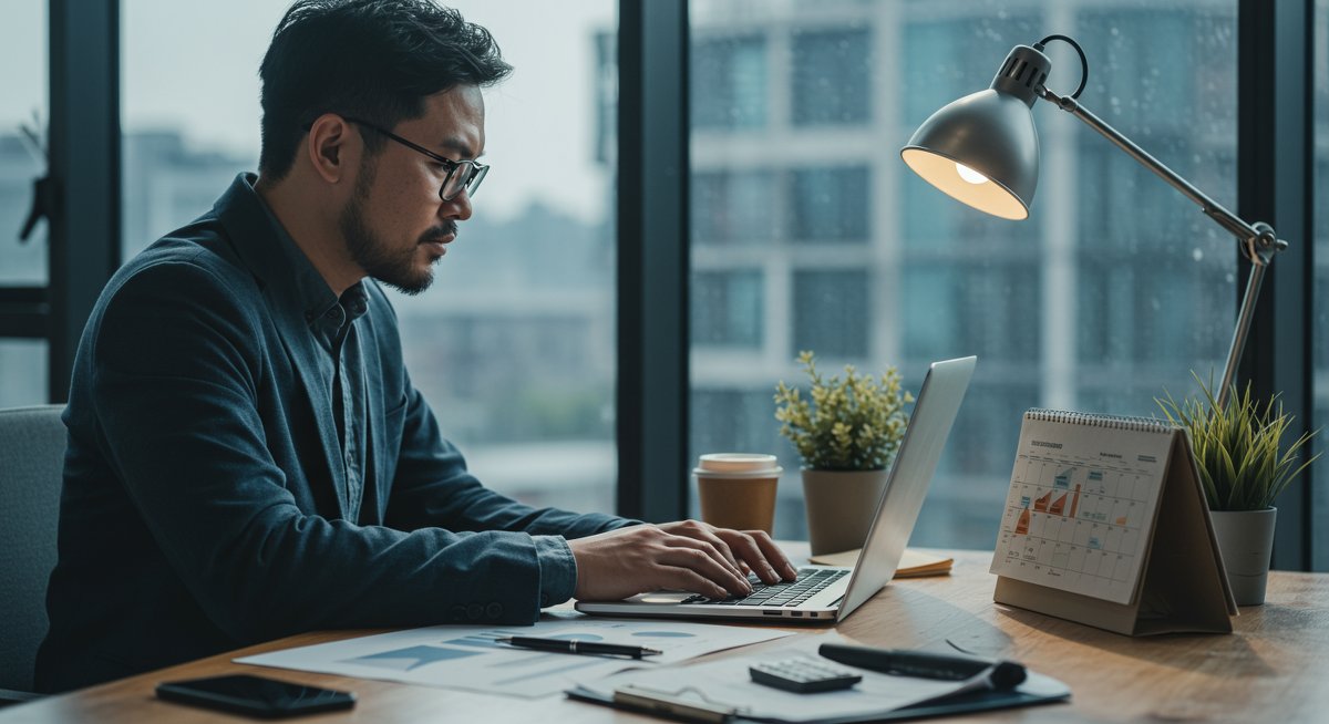 P2P lending payment delay solution - investor analyzing financial data in professional workspace