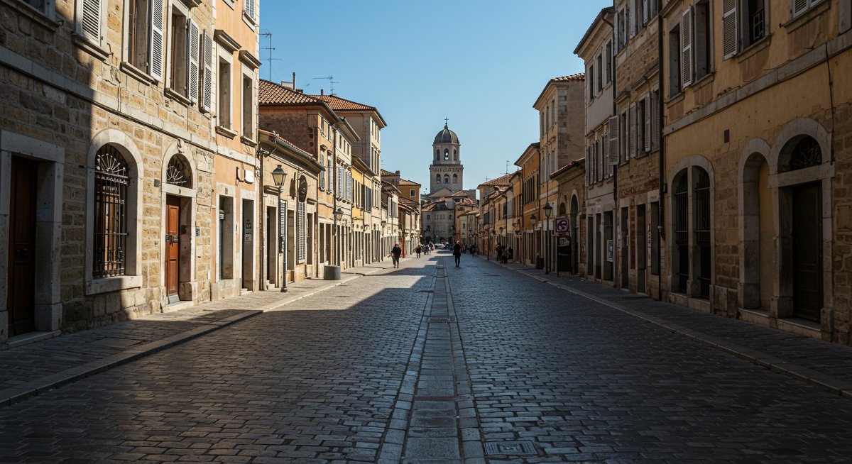 Traveler vigilance against scams in bustling market with authentic street atmosphere