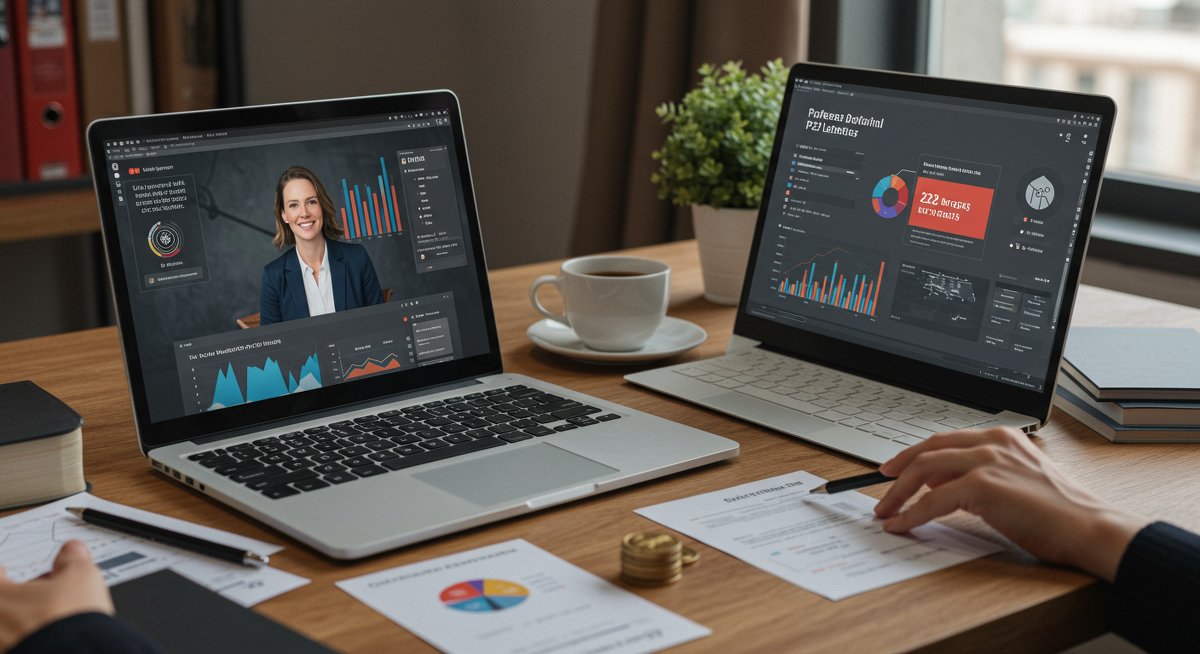 Tax-efficient P2P lending in the Netherlands: Professional illustration showing a female investor analyzing financial charts and tax strategies for Dutch P2P investments.