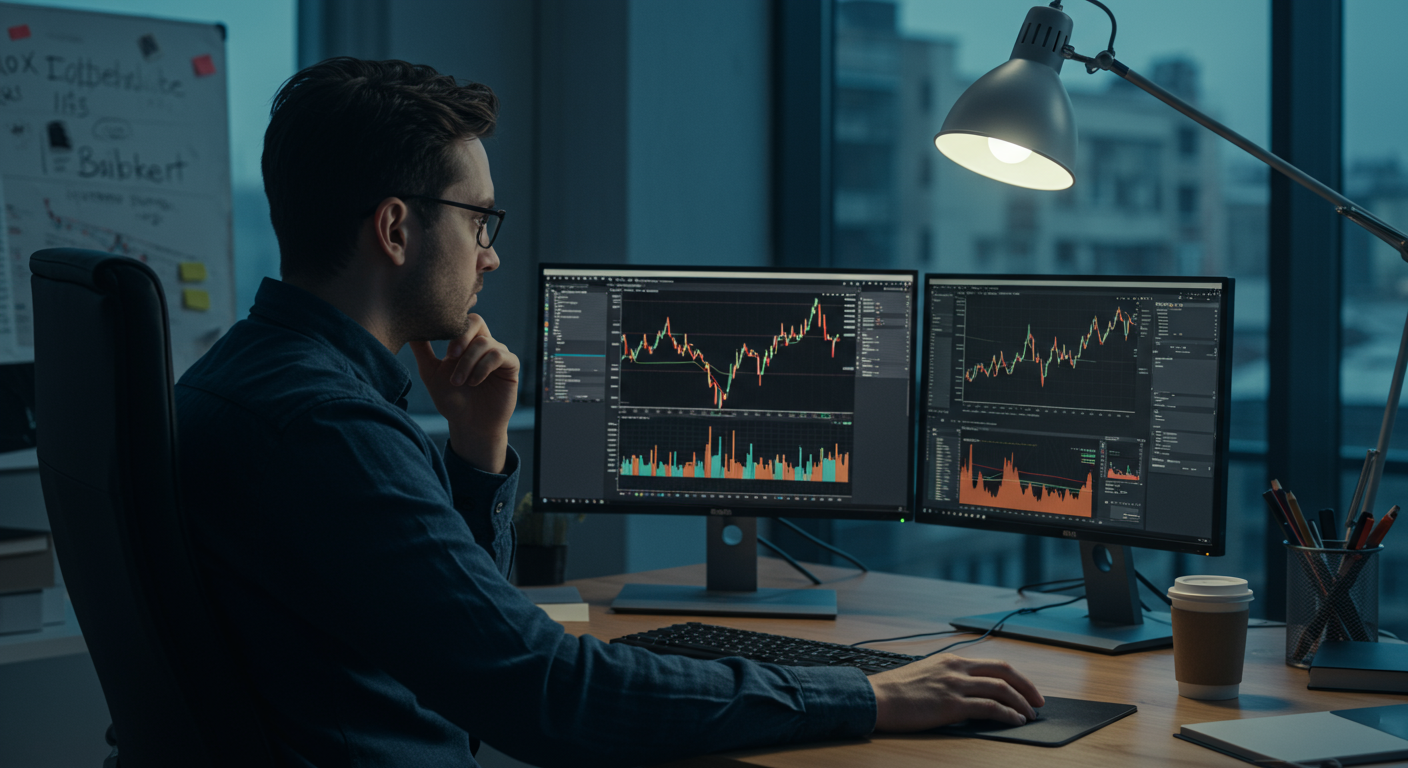 Experienced international crypto trader troubleshooting a stuck crypto swap on a dual-monitor setup in a modern co-working space.