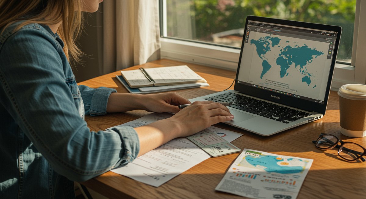 Digital nomad visa checklist infographic showing global freedom and requirements for 2025