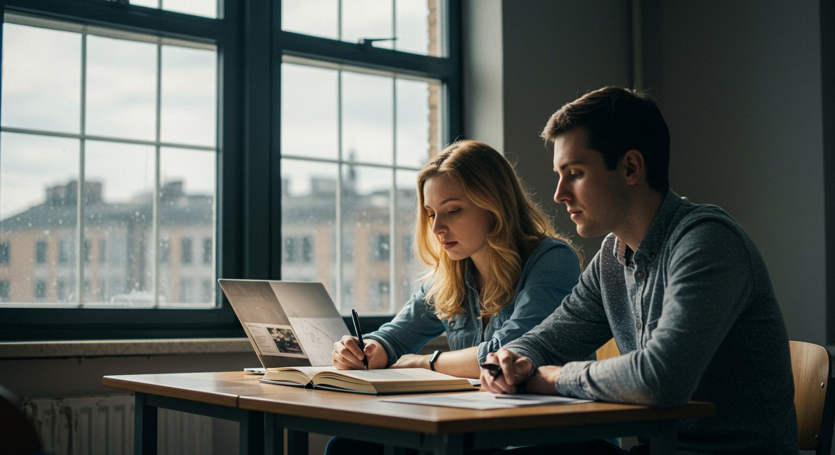 Adult learners managing information overload with practical study strategies in a modern learning environment